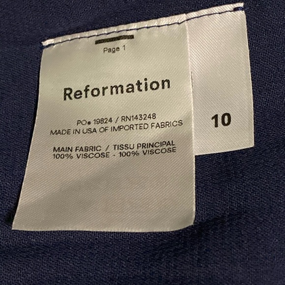 NWT Reformation Juliette Navy Dress - Sz 10 - Picture 8 of 9